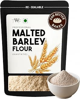 TWF Malted Barley Flour | 200gm | Professional | Diastatic | With Resealable Packaging | Great Essential for Baking | No Added Flavor | No Added Color | Low in Gluten