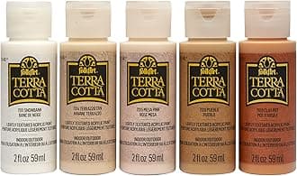 Terra Cotta Acrylic Paint Set of 5, Essentials 2 fl oz Assorted Matte Finish Colors For Painting, Drawing & Art Supplies, DIY Arts And Crafts Acrylic Paint For Kids And Adults, 44506