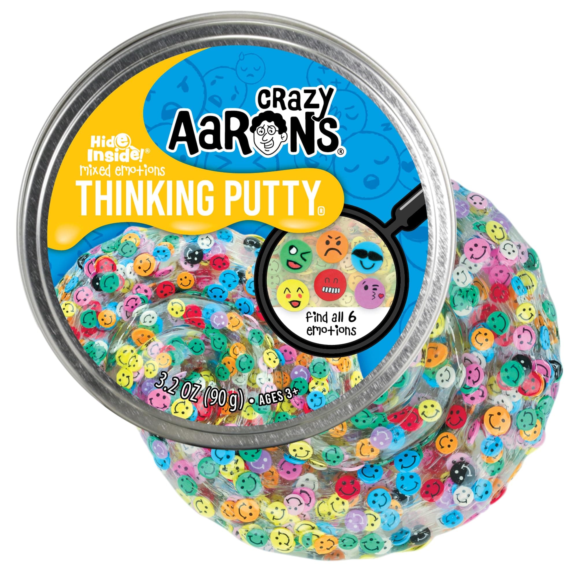 Hide Inside! Mixed Emotions Thinking Putty - 4" Tin Thinking Putty - Non-Toxic Sensory Play Putty - Never Dries Out - Creative Toy Fun for Ages 3+