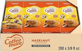 Nestle Coffee mate Coffee Creamer, Hazelnut, Liquid Creamer Singles, Non Dairy, No Refrigeration, Box of 50 Singles (Pack of 4)
