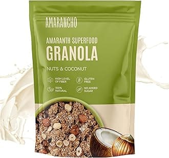 Nut Baked Granola 260 gr | Gluten Free Natural Breakfast Cereal with High Protein and Fibre | Amaranth Grain Without Added Sugar | Ready to Eat Gut Friendly Healthy Snack