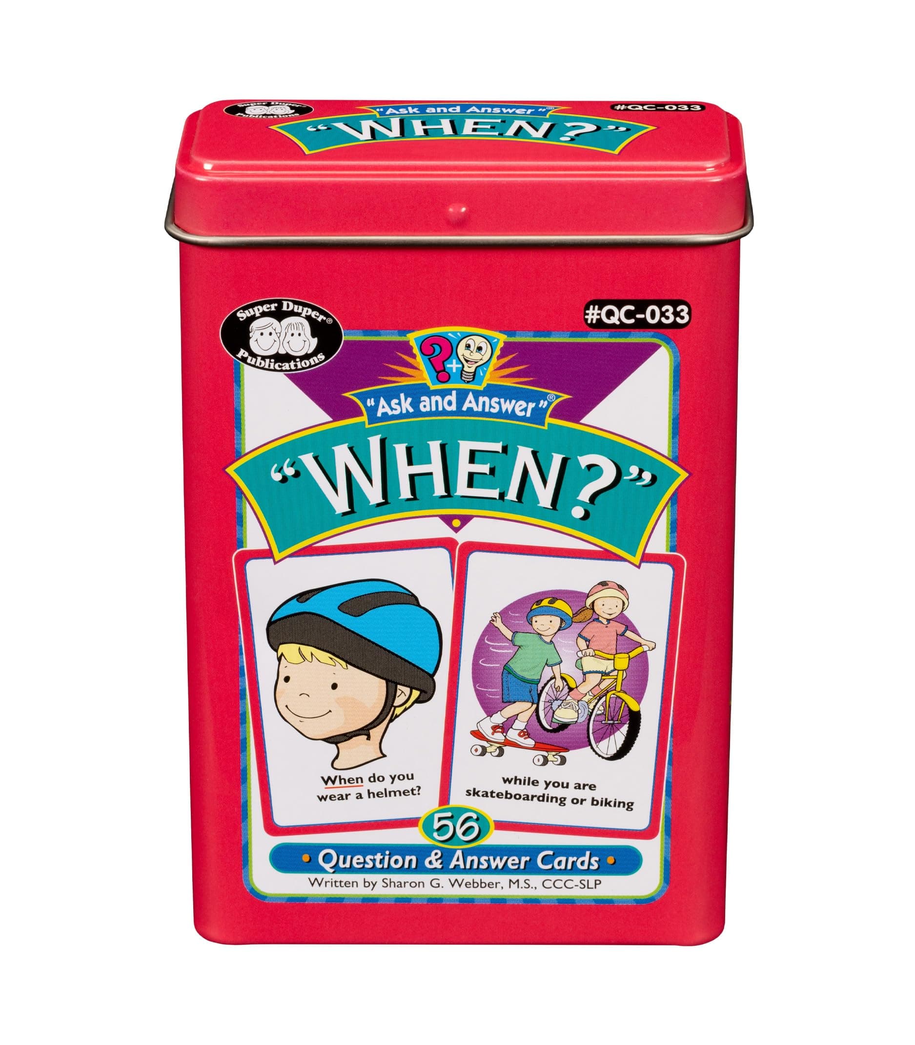 Super Duper Publications | Ask and Answer When Questions Fun Deck | Communication and Language Processing Skills Flash Cards | Educational Learning Materials for Children