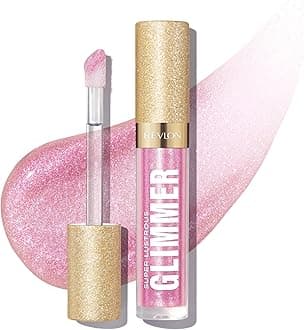 Super Lustrous Glimmer Gloss, Non-Sticky Lip Gloss, High-Shine Finish, Plant-Based Glitter, 002 Pink Prisma, 0.13 fl oz