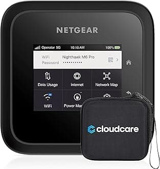 NETGEAR Nighthawk M6 Pro Mobile Hotspot 5G MR6550 𝐏𝐫𝐞𝐦𝐢𝐮𝐦 𝐓𝐫𝐚𝐯𝐞𝐥 𝐂𝐚𝐬𝐞 𝐁𝐮𝐧𝐝𝐥𝐞, 8Gbps, Unlocked with AT&T, T-Mobile, Verizon, WiFi 6E, Touch control, International Wireless Router