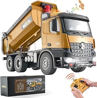 VEVOR RC Dump Truck Toy, 10-Channel 1:14 Scale, Remote Control Dump Truck RC Construction Vehicle Truck Toy with Light & 2 Rechargeable Batteries Birthday Gift for Toddlers Kids Boys and Girls Age 8+