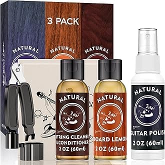 Guitar Care 3-Piece Kit,Lemon oil,Polish,Guitar String oil,for guitar cleaning and maintenance