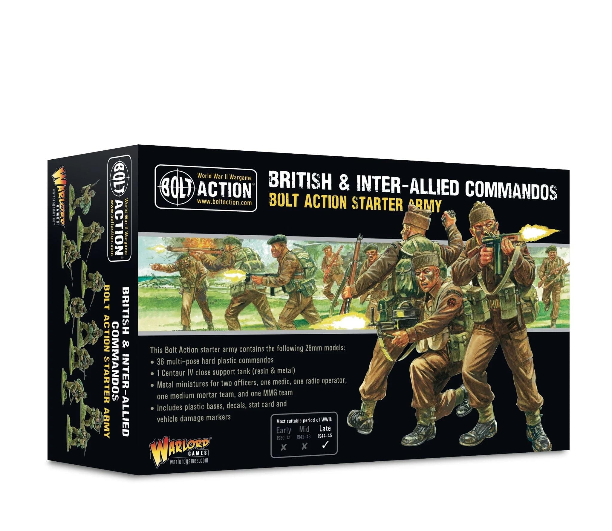 Warlord Games British & Inter-Allied Commandos Starter Army - 28mm Scale Plastic Miniatures for Bolt Action Highly Detailed World War 2 Miniatures for Table-top Wargaming