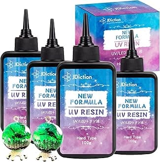 JDiction 400g UV Resin, New Formula Crystal Clear UV Resin Solar Cure Sunlight Activated Hard UV Resin Kit for Jewelry Making, Casting and Coating DIY Crafts