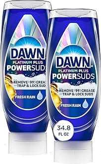 Dawn Platinum Plus PowerSuds Liquid Dish Soap, 2x17.4oz Bundle. EZ-Squeeze Bottle
