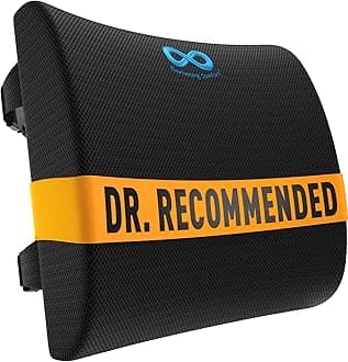 Lumbar Support Pillow for Office Chair - Memory Foam Back Cushion for Car Seat - Promotes Better Posture, Back Pain Relief - Ideal Gaming and Desk Chairs Work and Home Essentials