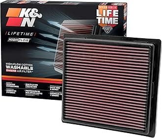 K&N 33-2457 High Performance Replacement Air Filter for 2011 Jeep Grand Cherokee/Dodge Durango 3.6L V6/5.7L V8