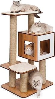 Vesper High Base Giant Cat Tree, Cat Furniture, Walnut