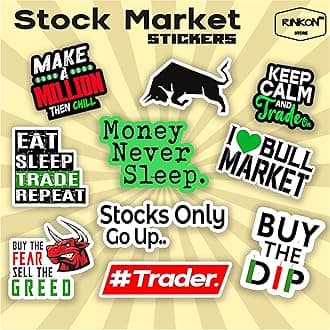 Stockmarket Vinyl Stickers Sharemarket Sticker Intraday Trading Best Trade Tradingsetup For Trader Finance Investor Forex Daytrader Stock Market Laptop Stickers, Pack of 10-Self-Adhesive