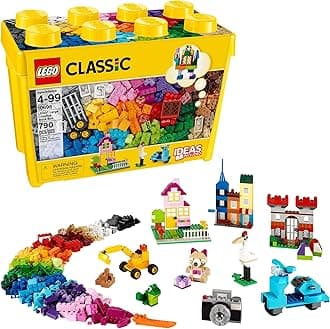 Classic Large Creative Brick Box 10698 Building Set, Toy Storage Solution for Home or Classrooms, Interactive Building Toy for Kids, Boys, and Girls