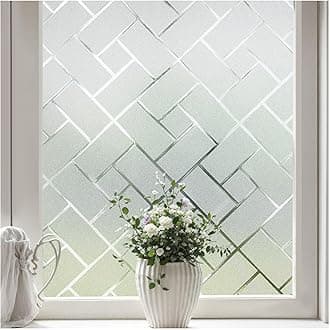 One Way Mirror Solar Window Film Kid's Room Sticker Privacy Non-Adhesive Glass Film Heat Control Sun Blocking Glare Reduction Anti-UV Window Sticker Removable for Home Office (44.5x200cm, Silver)