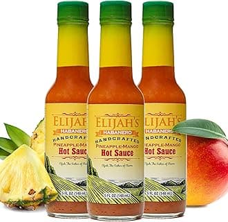 Elijah's Xtreme Pineapple-Mango Habanero Hot Sauce 3 Pack, Made with Fresh Fruit for Vibrant Flavor and Roasted Yellow Habanero Peppers for Heat