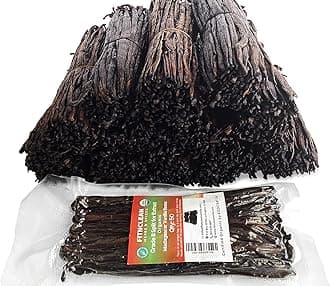 50 Split Organic Madagascar Vanilla Beans Grade B| 5"-7" For Extract by FITNCLEAN VANILLA| Bourbon NON-GMO Pods for Paste
