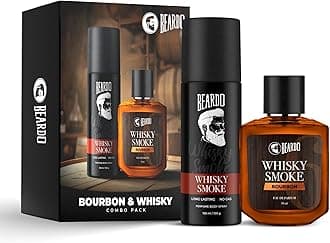 Beardo Whisky Smoke Deodorant 120ml & Bourbon Perfume 50ml for Men Giftset | Eau De Parfum & Body Spray | Spicy, Woody - Oudh | Long Lasting Mens Perfume | Date night fragrance
