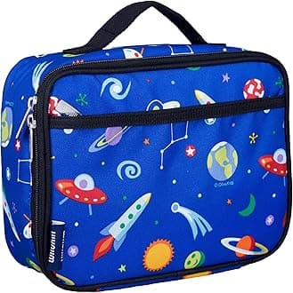 Wildkin Lunch Box, Insulated, Moisture Resistant, and Easy to Clean with Extras for Quick and Simple Organization, Ages 3+, Perfect for Kids or On-The-Go Parents, Olive Kids Design, Out of This World