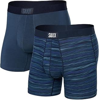 SAXX Men's Underwear -ULTRA Super Soft Boxer Briefs with Fly and Built-In Pouch Support- Underware for men, Pack of 2