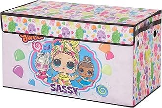 Idea Nuova LOL Surprise Collapsible Children’s Toy Storage Trunk, Durable with Soft Lid, 28.5"x14.5"x16"