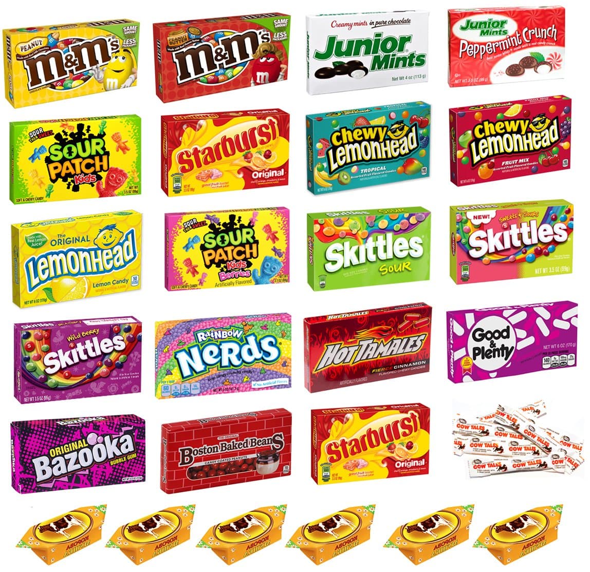 Candy Assortment Party Variety Mix Combo Pack Bundle includes M&M'S, Skittles, Sour Patch, Lemonhead, Good & Plenty, Bazooka, Junior Mints and More