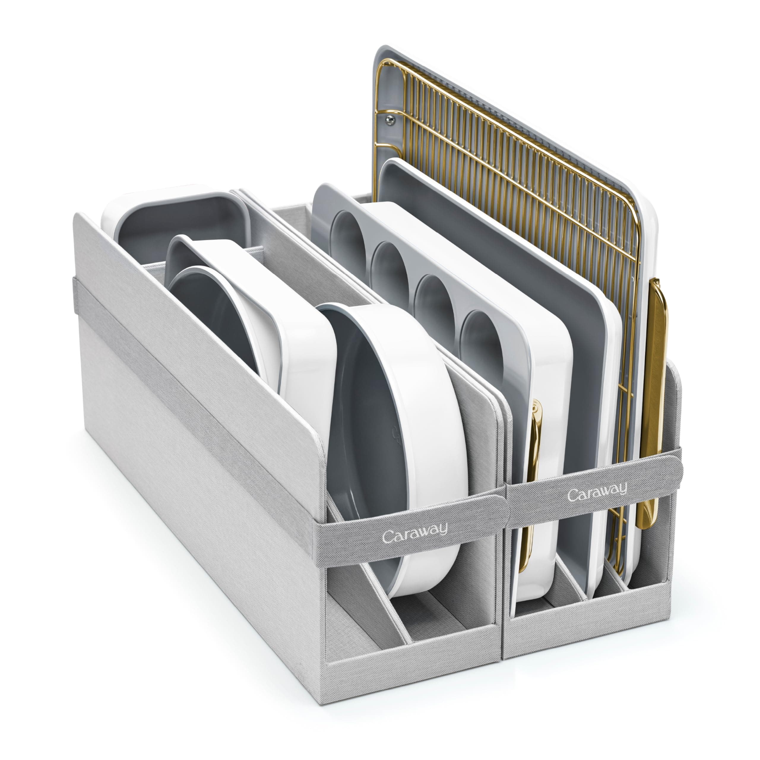 Nonstick Ceramic Bakeware Set (11 Pieces) - Baking Sheets, Assorted Baking Pans, Cooling Rack, & Storage - Aluminized Steel Body - Non Toxic, PTFE & PFOA Free - White