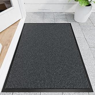 Front Door Mat, 3' x 4' Heavy Duty Indoor Outdoor Door Mat for Entryway, Commercial Door Mats Entrance, Low Profile Welcome Mats Non-Slip, Durable Rubber Backing Entry Mat for Patio, Home