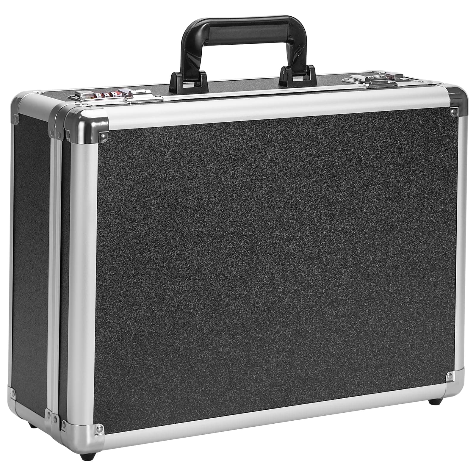 Vilcjson Locking Briefcase - Lockable Attache Case for Laptop & Documents, Dual Combination Locks Business Hard Aluminum Case