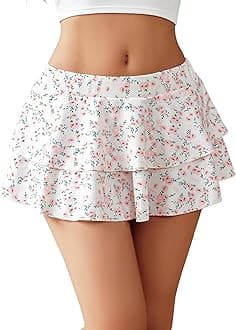 Avidlove Womens Pleated Mini Skirt Solid Ruffle Lingerie Skirts Layered Y2K Plaid Outfit for Schoolgirl Role Play XS-4XL