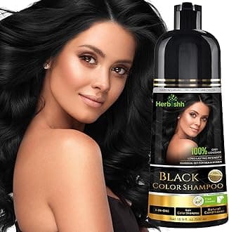 Hair Color Shampoo For Gray Hair – Magic Hair Dye Shampoo – Colors Hair In Minutes–Long Lasting–500 Ml–3-In-1 Hair Color–Ammonia-Free | Herbishh (Black)