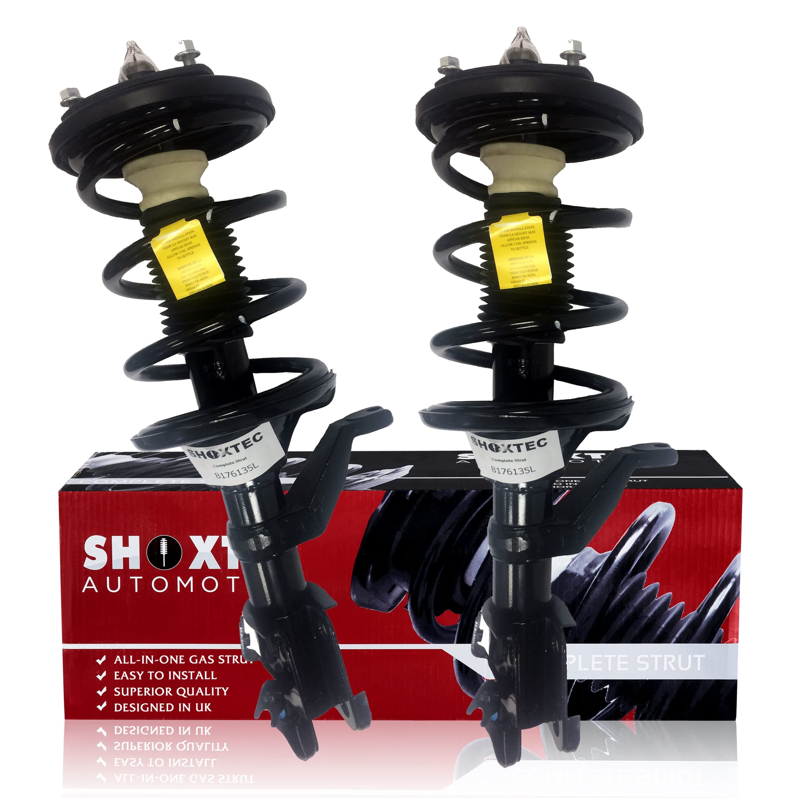 Shoxtec Front Pair Complete Struts Assembly Replacement for 2002-2006 Honda CR-V Coil Spring Shock Absorber Repl. Part no.172144 172143