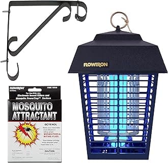 Bug Zapper, 1/2 Acre of Outdoor Coverage with Powerful 15W Bulb & 5600V Instant Killing Grid, Electric Insect, Fly & Mosquito Zapper With Wall Mounting Bracket & Mosquito Attractant Cartridge