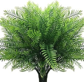 CATTREE Artificial Shrubs, Plastic Plants Bamboo Grass Fake Green Bushes Greenery Leaves Wedding Indoor Outdoor Home Garden Verandah Office Table Centerpieces Arrangements Decoration 6 pcs