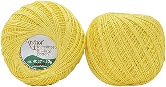 HUNNY- BUNCH® Premium Anchor Mercerised Knitting Crochet Cotton Thread Yarn Balls for Knitting, Weaving, Embroidery, DIY and Craft Making (Art. 4057) 50G - Pack of 1 (289)