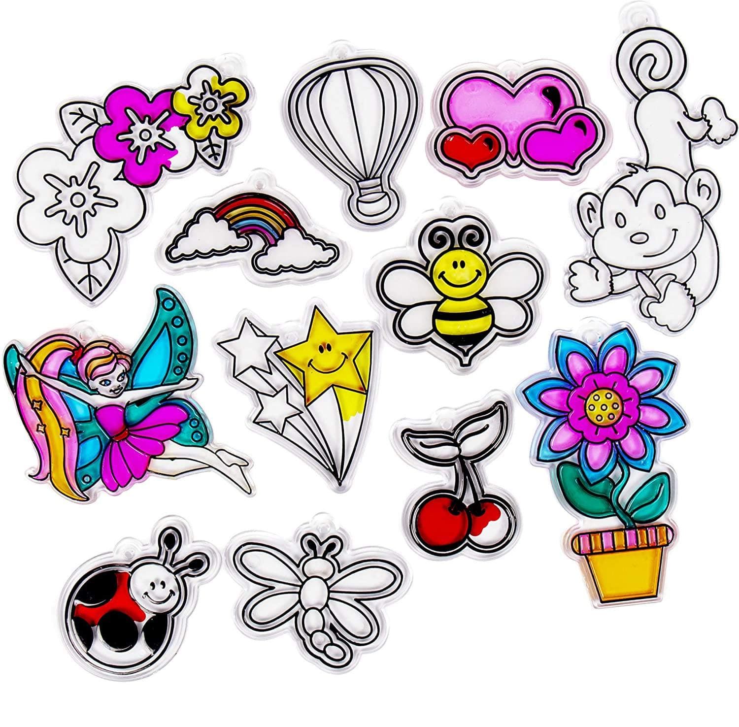 Made By Me Assorted Window Art Refill Pack, 12 Paintable Suncatchers, Window Paint Sold Separately, DIY Arts & Crafts, Arts and Crafts Idea, Craft Kits for Kids, Kids Crafts, Suncatcher Kit For Kids