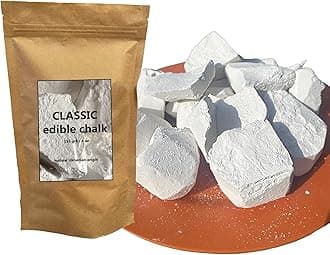 Classic Natural Edible Chalk Organic Crunchy White Chalk Chunks for Eating, Pica Cravings, and ASMR Pure Ukrainian 4oz (115g)