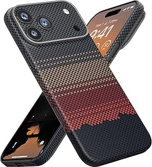 Real Aramid Fiber for iPhone 17 Pro Max Case, [NO-case Feeling] Aramid Fiber with 0.5mm Slim Case for iPhone 17 Pro Max Thin and Minimalist Design Afterglow Series, Rays of The Setting Sun