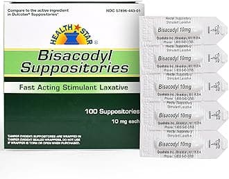 GeriCareBisacodyl Suppositories, Fast Acting Laxative 100 Count (Pack of 1)