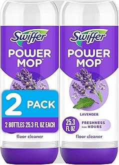 Swiffer Power Mop Refill Solution, Floor Cleaner for Mopping Tile, Vinyl, Laminate, Wood in Home, Bathroom, Kitchen, All Purpose Multi-Surface Solution for Floor Cleaning, Lavender Scent, 50.6oz