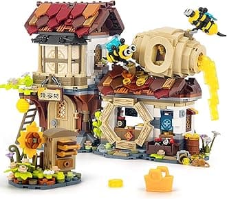 Honey Workshop Mini Building Set, MOC Street View Simulation Architecture Toy, Collectible Gifts for Adults Teens Ages 14+, NOT Compatible with Classic Bricks (1242 PCS)