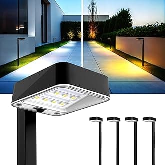 Solar Pathway Lights Outdoor,6 Pack Bright Modern Solar Lights Waterproof with 2 Modes(Cold/Warm White) for Walkway,Yard,Driveway,Garden,Patio