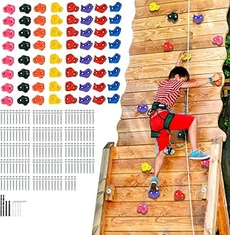 VEVOR 25 Rock Climbing Holds for Kids and Adults, Multi-Colored Climbing Rock Wall Grips for Indoor and Outdoor Playground Play Set