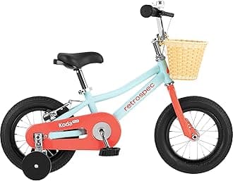 'Retrospec Koda Plus Kids Bike for Boys & Girls Ages 2-3 Years - 12'' Children's Bicycle, Adjustable Seat & Handlebars, Removable Training Wheels, Front Hand Brakes, Rear Coaster Brake & Safety Bell'