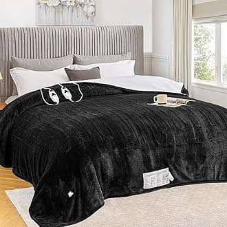 greenoak Heated Blanket Electric King Size 100"X90" Dual Control, Heating Blanket 10 Heat Levels 1/2/4/6/8 Hours Auto-Off, Sherpa Soft Warm Christmas Blanket, Lacquered Black