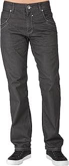 Level 7Men's Relaxed Bootcut & Relaxed Straight Leg Denim Distressed Jeans with Zipper Pocket