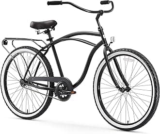 Around The Block Men's Beach Cruiser Bike, Hybrid Bicycle with Rear Rack