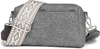 Miss LuluCrossbody Bag for Women, Shoulder Bag with Adjustable Wide Strap, Camera Bags Handbag, PU with Denim Style, Waterproof