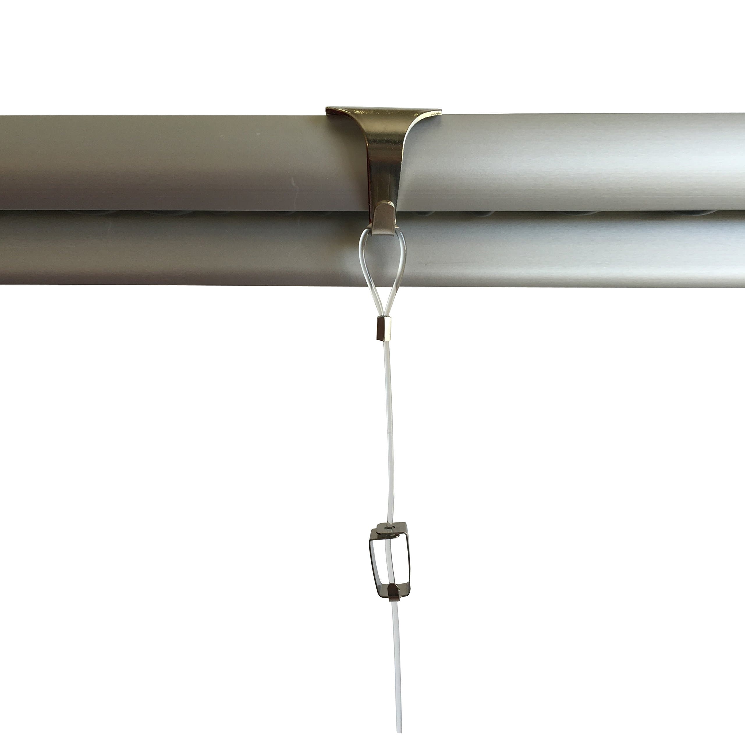 10 Pack each STAS Moulding Hooks + Perlon Cords with Loop + Smartspring Hooks (59" perlon cord, Chrome)