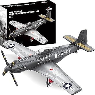 Sponsored Ad - Apostrophe Games WW2 P-51 Mustang Fighter Plane Building Block Set – 258 -Pcs Building Toys Set – Plane Toy for Kids Older Than 10 and Adults – Compatible with All Building Bricks